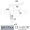Bristan Solo Non Thermostatic Healthcare Tap Dimensions
